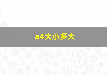 a4大小多大