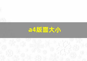 a4版面大小