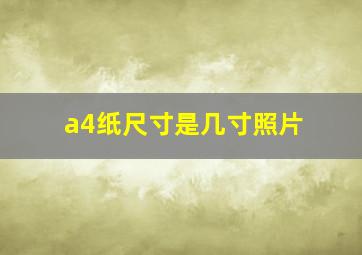 a4纸尺寸是几寸照片