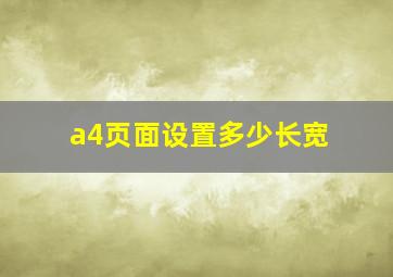 a4页面设置多少长宽