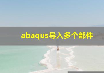 abaqus导入多个部件