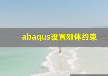 abaqus设置刚体约束