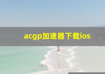 acgp加速器下载ios