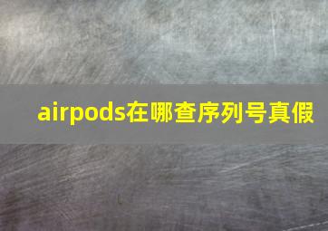 airpods在哪查序列号真假