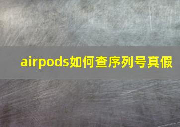 airpods如何查序列号真假