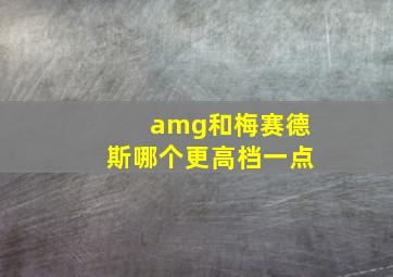 amg和梅赛德斯哪个更高档一点