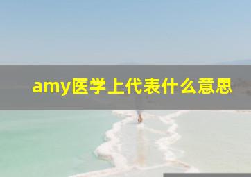 amy医学上代表什么意思