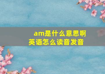 am是什么意思啊英语怎么读音发音