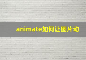 animate如何让图片动