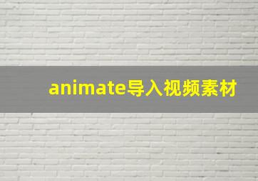 animate导入视频素材