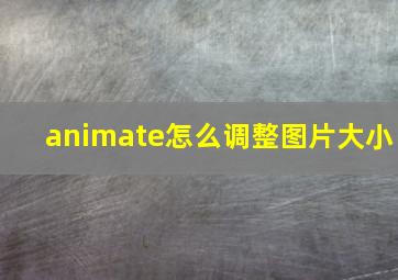 animate怎么调整图片大小