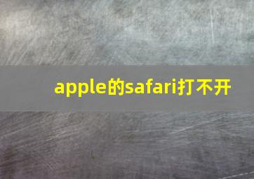 apple的safari打不开