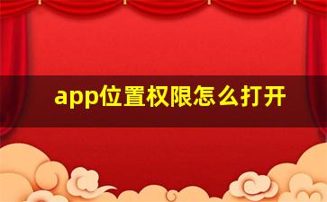 app位置权限怎么打开