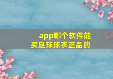 app哪个软件能买足球球衣正品的