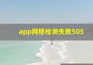 app网络检测失败505