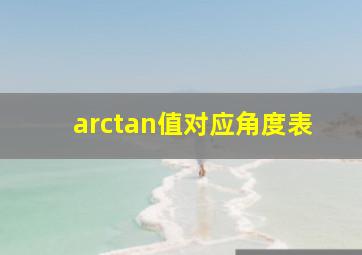 arctan值对应角度表