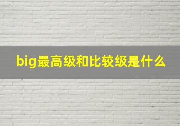 big最高级和比较级是什么