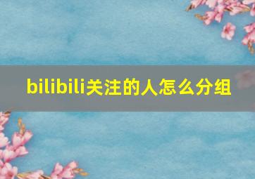 bilibili关注的人怎么分组