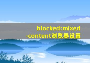 blocked:mixed-content浏览器设置