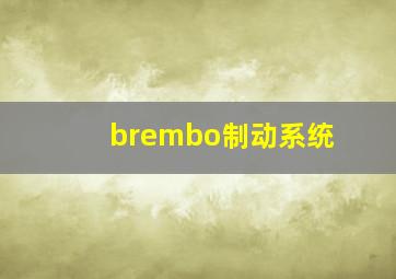 brembo制动系统