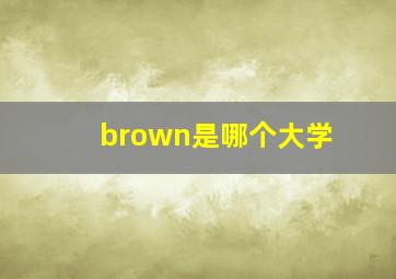 brown是哪个大学