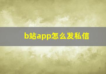 b站app怎么发私信