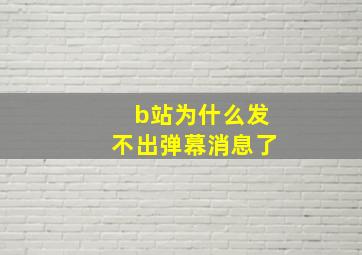 b站为什么发不出弹幕消息了