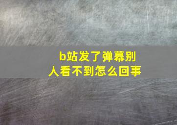 b站发了弹幕别人看不到怎么回事