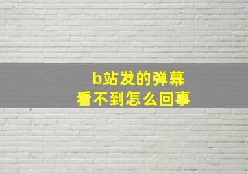 b站发的弹幕看不到怎么回事