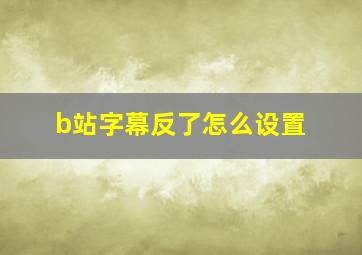 b站字幕反了怎么设置