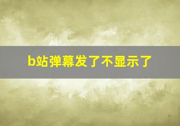 b站弹幕发了不显示了