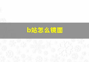 b站怎么镜面