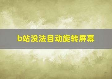 b站没法自动旋转屏幕