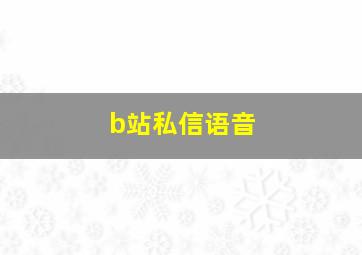 b站私信语音