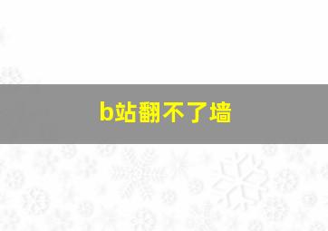 b站翻不了墙