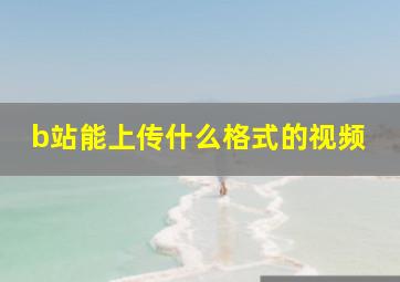 b站能上传什么格式的视频