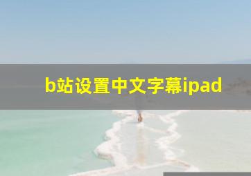 b站设置中文字幕ipad