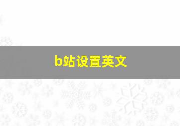 b站设置英文