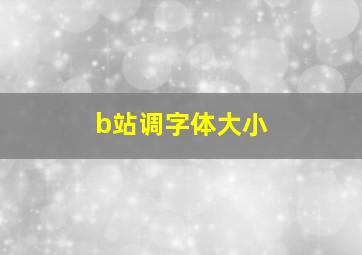 b站调字体大小