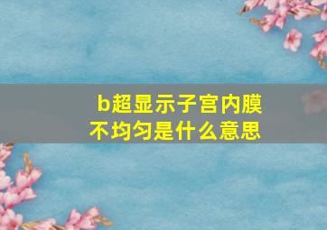 b超显示子宫内膜不均匀是什么意思