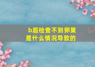 b超检查不到卵巢是什么情况导致的