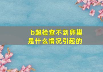 b超检查不到卵巢是什么情况引起的