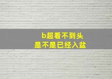 b超看不到头是不是已经入盆