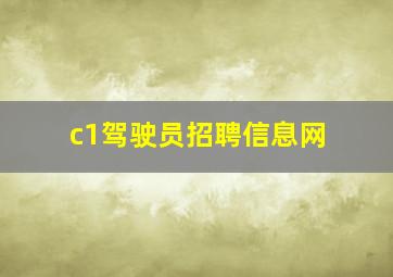 c1驾驶员招聘信息网