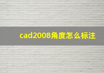 cad2008角度怎么标注