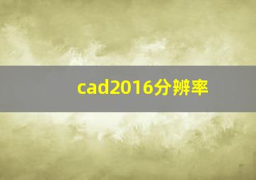 cad2016分辨率