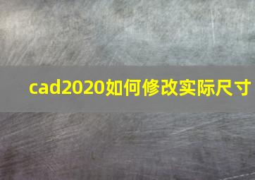 cad2020如何修改实际尺寸