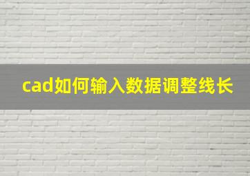 cad如何输入数据调整线长