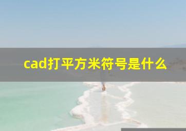 cad打平方米符号是什么