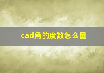 cad角的度数怎么量